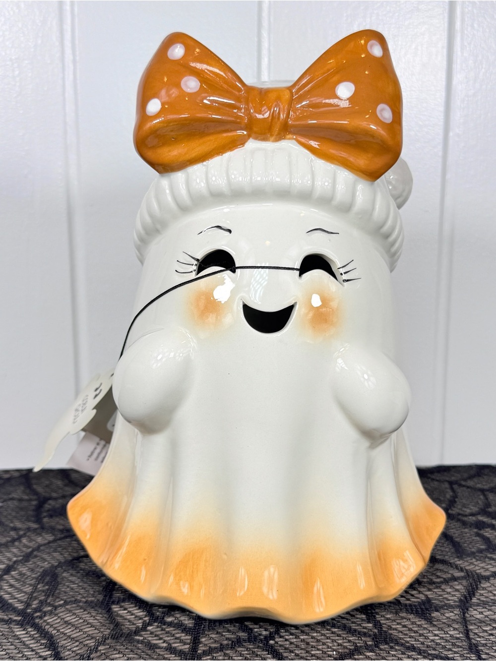 NEW Summerween Goblin & Ghoul Ghost Orange Bow Halloween Figurine